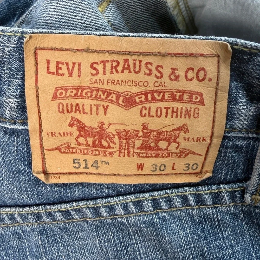 Levis 514 Slim Straight Jeans Mens 30x30 (FIT 31x31) Blue Y2K Faded Denim Casual